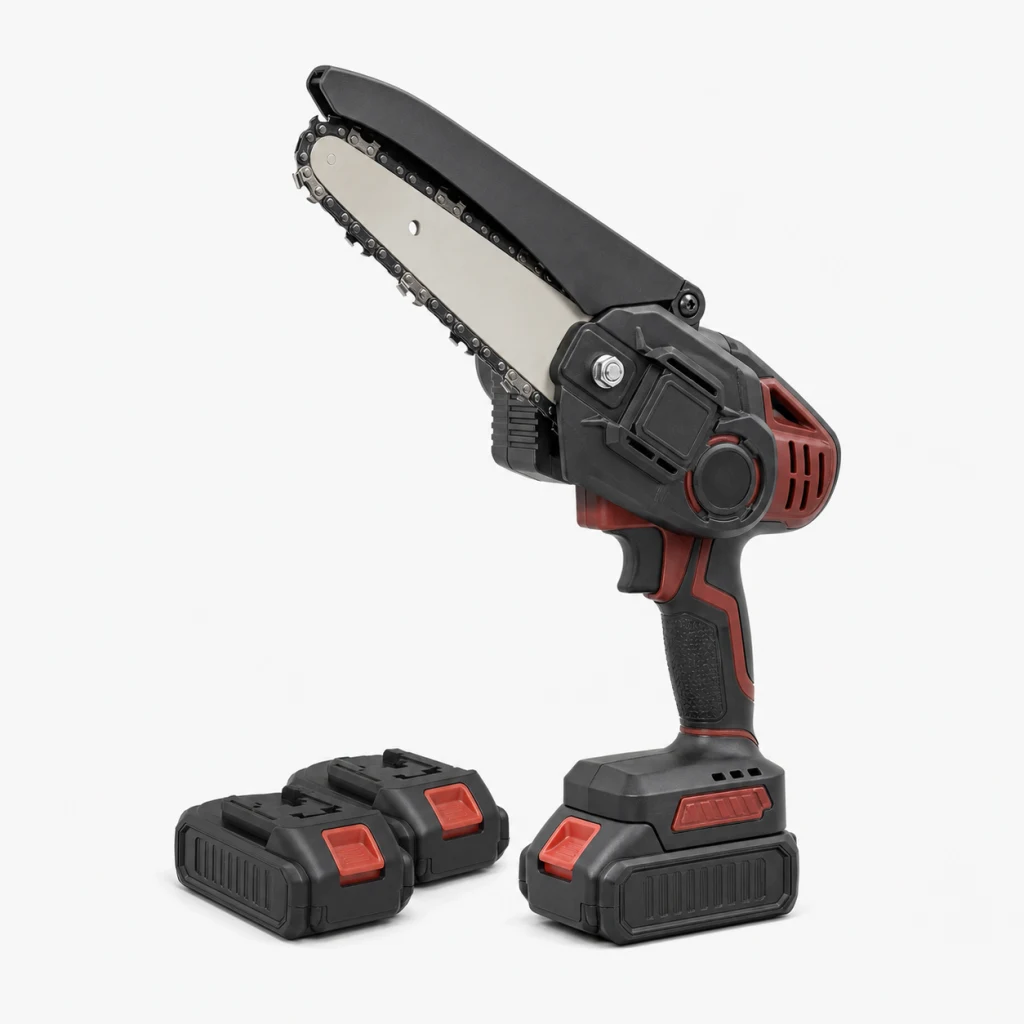 Mini motosierra inalámbrica con dos baterías